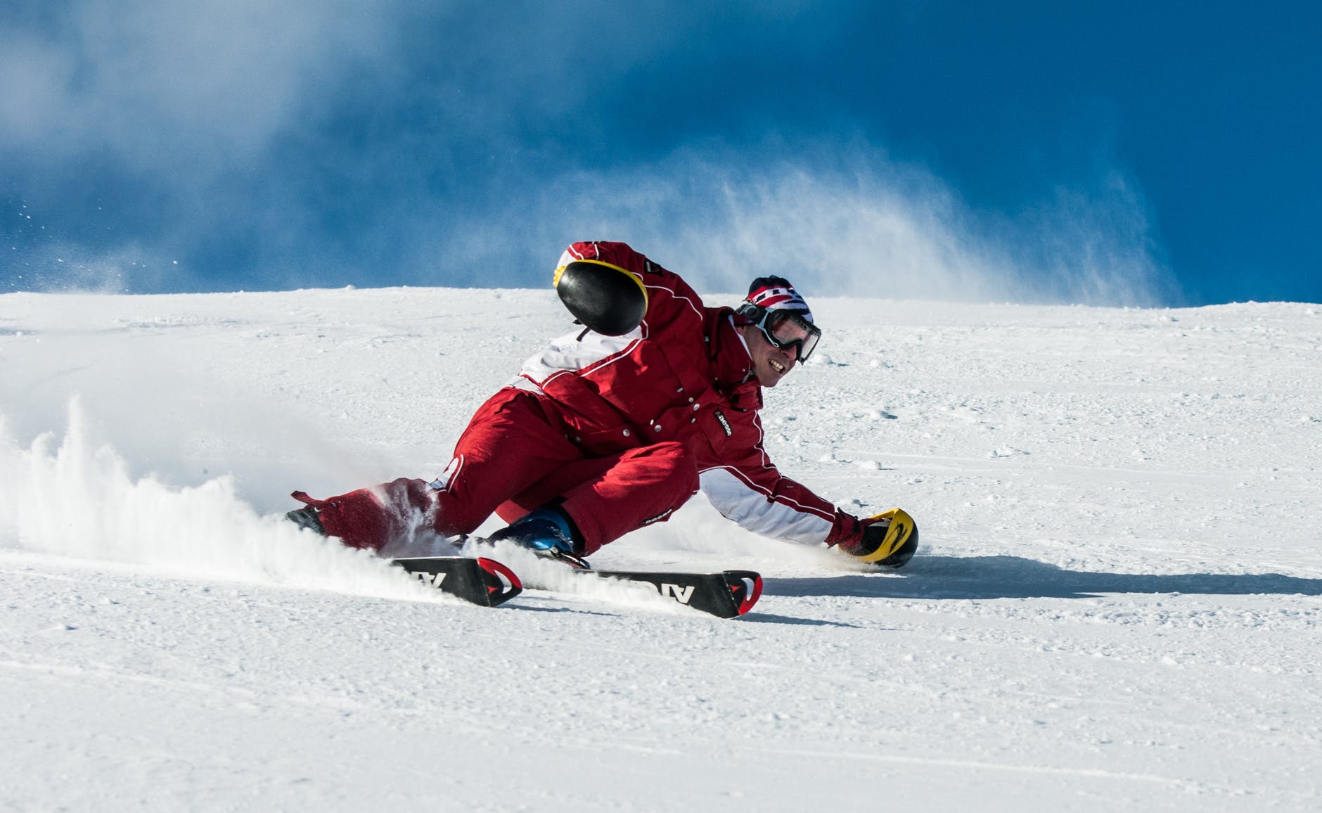 ski board on snow field