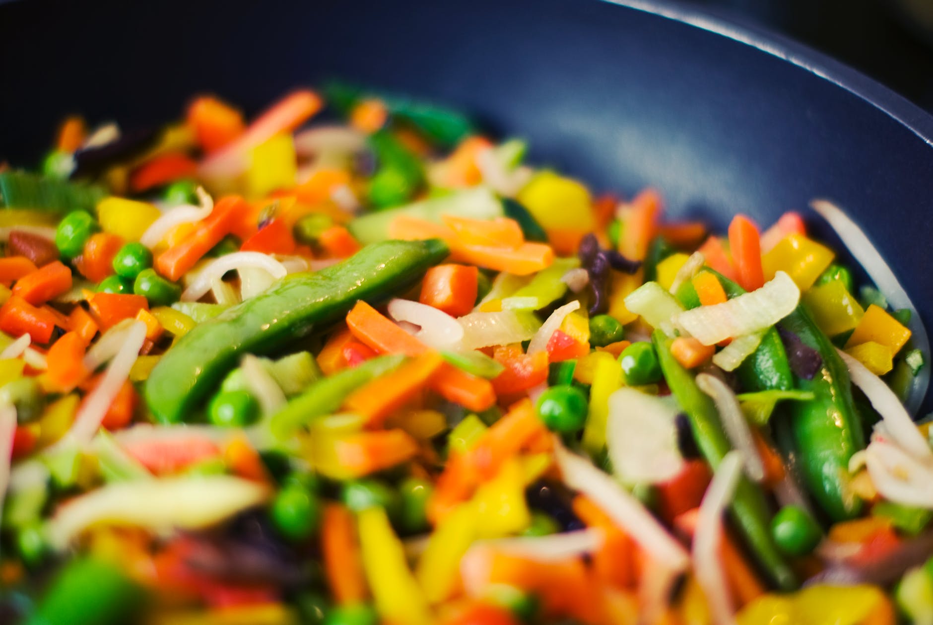 vegetables greens frying pan asian